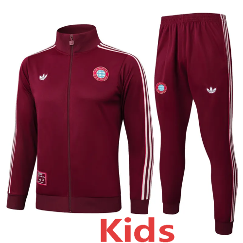 2025-26 Bayern Jujube red Kids Jacket Tracksuit#E2510(童装)