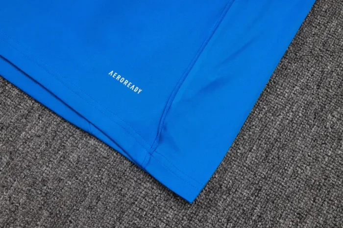 2025-26 RMA Lake blue Half Pull Tracksuit半拉链）