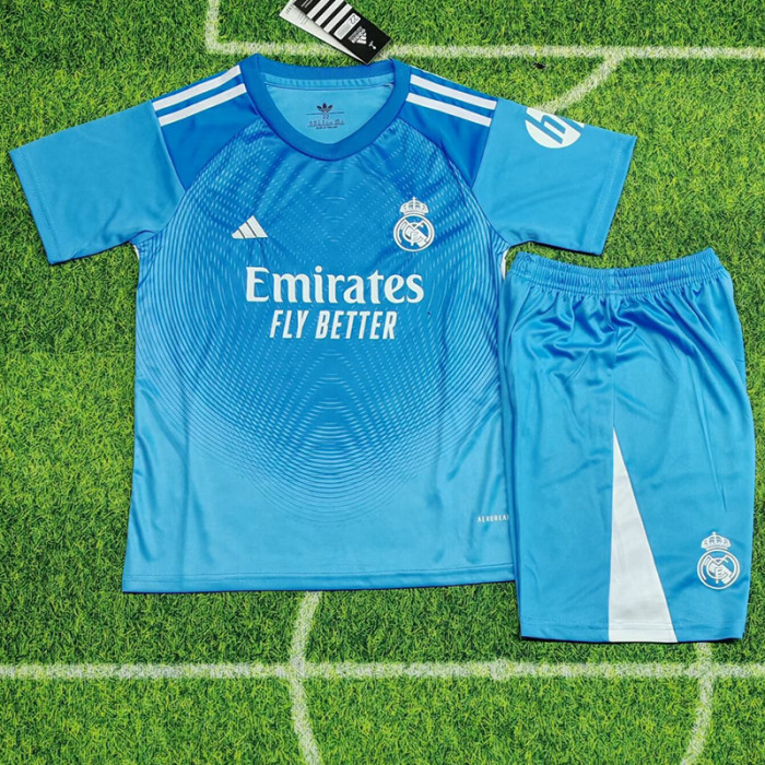 25-26 RMA Blue GoalKeeper Kids Soccer Jersey