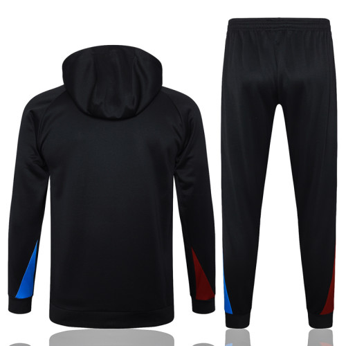 24-25 BAR Black Hoodie Half Pull Tracksuit #F562半拉连帽