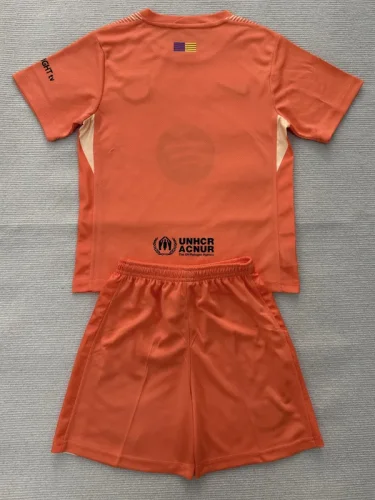 25-26 BAR Orange Goalkeeper Kids Soccer Jersey