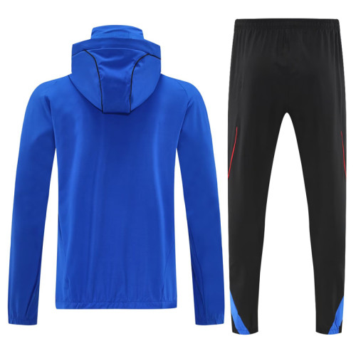 2025-26 Man Utd Fancy blue Hoodie Jacket Tracksuit