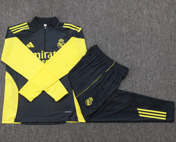 2025-26 RMA Dark gray Half Pull Tracksuit #B2563(半拉链）