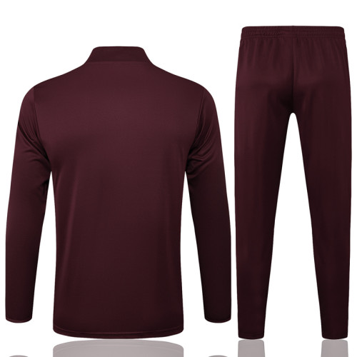 2025-26 Bayern Deep Red Kids Half Pull Tracksuit#E2515(童装)(半拉链)
