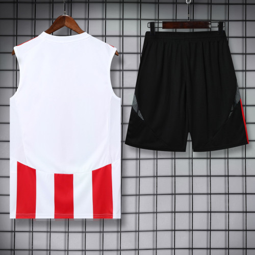 2025 AD White Red Tank top and shorts suit