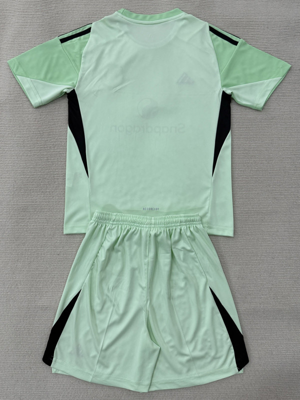 2025-26 Man Utd Light Green GoalKeeper Kids Soccer Jersey