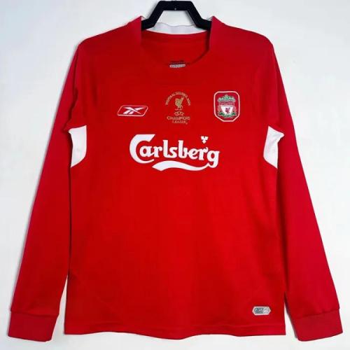 2004-2005 LIV Home Long Sleeve Retro Soccer Jersey (长袖)前带字