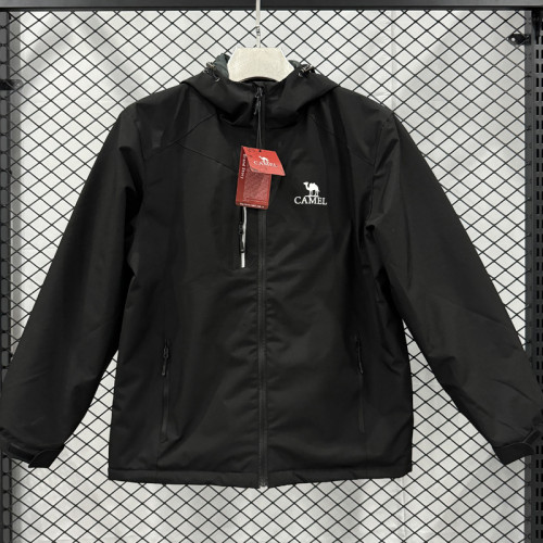 2024 Camel Velvet Thickened warm Black Outdoor Jackets #F6加绒冲锋衣