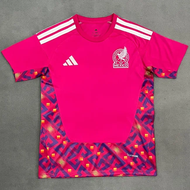 26-27 Mexico Pink Red Goalkeeper Soccer Jersey
