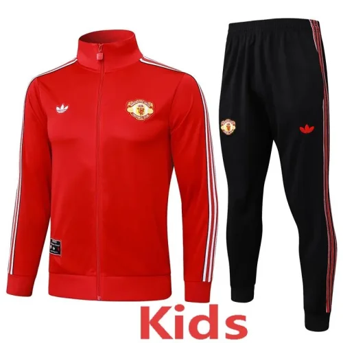 2025-26 Man Utd Red Kids Jacket Tracksuit #E2555(童装）