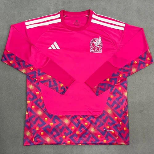26-27 Mexico Pink Red Goalkeeper Long Sleeve Soccer Jersey (长袖)
