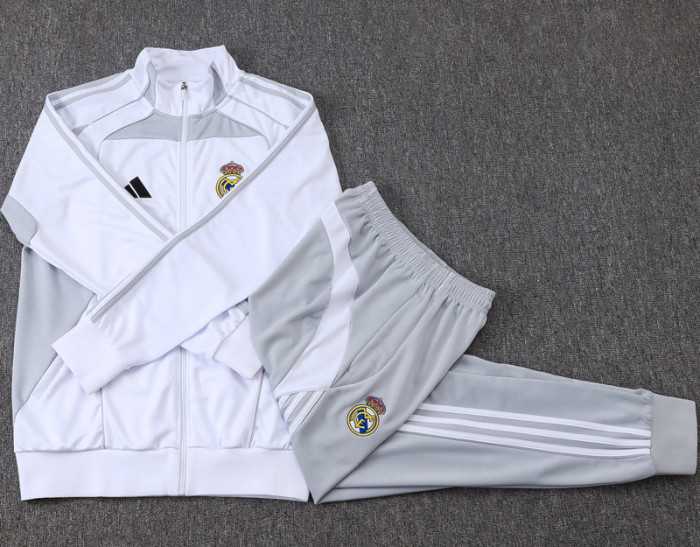2025-26 RMA White grey Kids Jacket Tracksuit#E25100(童装)
