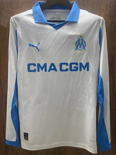 2025-26 Marseille Home Long Sleeve Soccer Jersey (长袖)