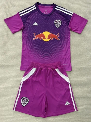 25-26 Leeds United Purple GoalKeeper Kids Soccer Jersey
