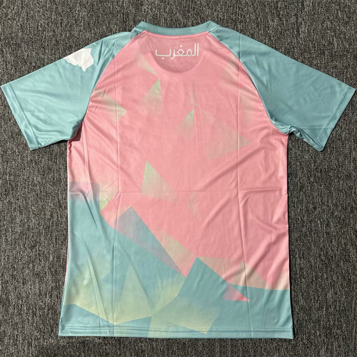 25-26 Morocco Pink Blue Special Edition Fans Training shirts
