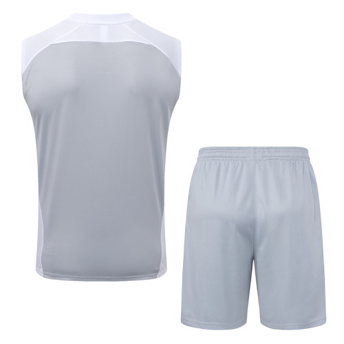 2025-26 RMA Grey white Tank top and shorts suit#D25151