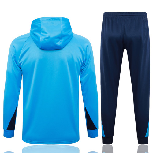 24-25 CHE Lake blue Hoodie Half Pull Tracksuit #F606半拉连帽