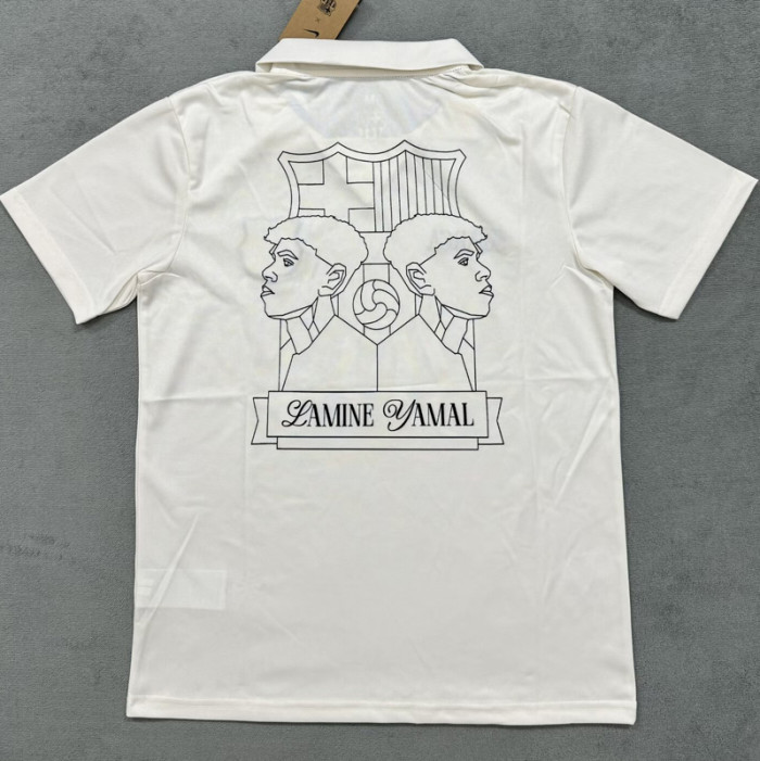 24-25 BAR White Commemorative Edition Fans Soccer Jersey