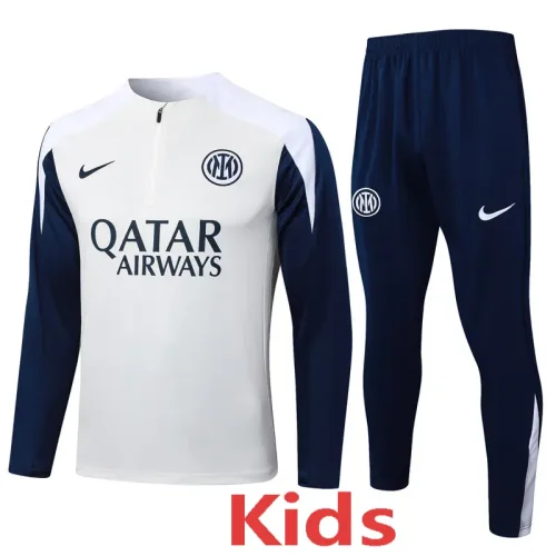 2025-26 INT White Kids Half Pull Tracksuit #E25108(童)(半拉链)