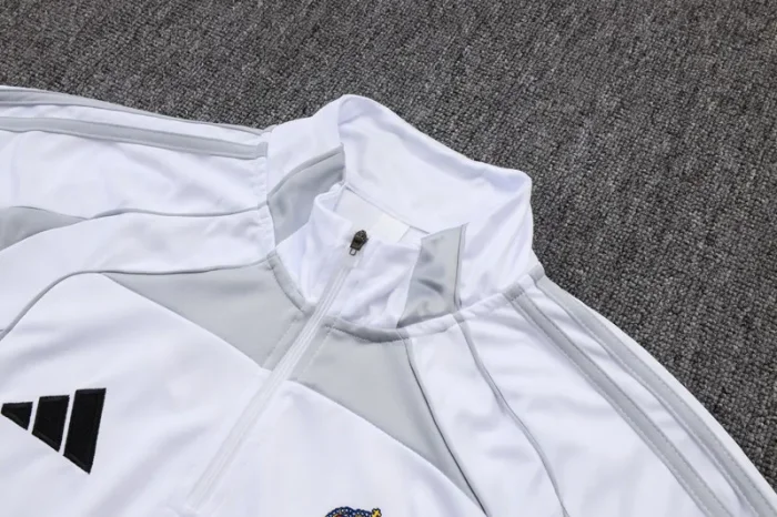 2025-26 RMA White grey Kids Half Pull Tracksuit#E25106(童装)(半拉链)