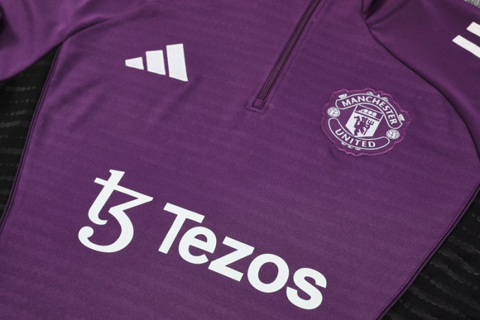 2025-26 Man Utd Purple Half Pull Tracksuit (半拉链）