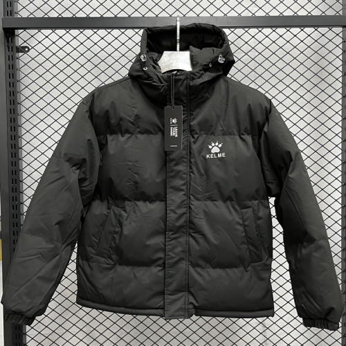 24-25 MF7 KELME Black Hooded Cotton Coat #棉衣