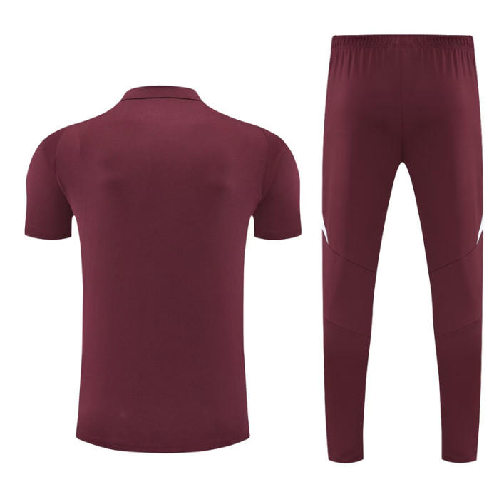 25-26 Bayern Brown Red Polo Tracksuit
