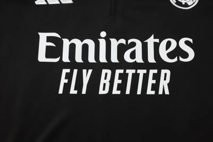 2025-26 RMA Black Kids Half Pull Tracksuit #E2511(童装)(半拉链)