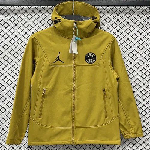 2025-26 PSG Jordan Khaki Outdoor Jackets #L6607软料