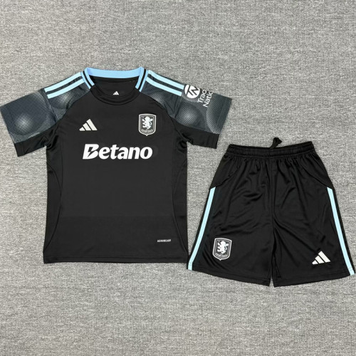 25-26 Aston Villa Away Kids Soccer Jersey