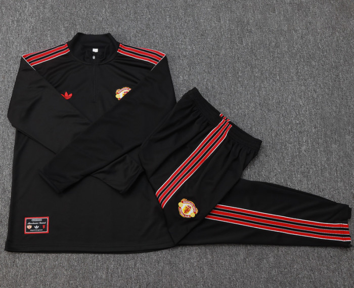 2025-26 Man Utd Black Half Pull Tracksuit #B2506(半拉链）