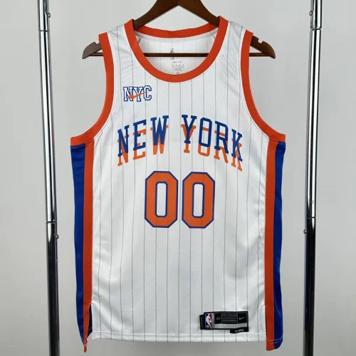 2024-25 KNICKS CLARKSON #00 White City Edition TopQuality Hot Pressing NBA Jersey