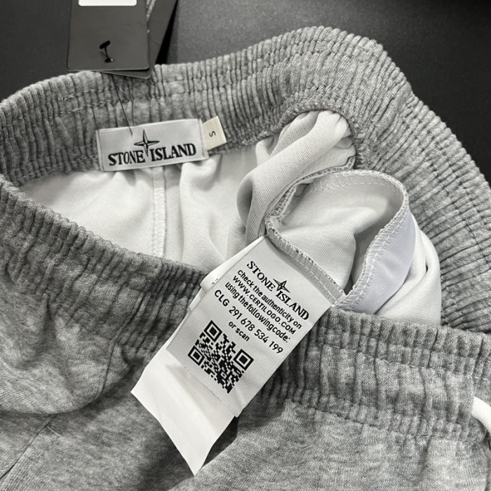 W5纯棉卫裤 Stone Island Grey Top Quality Sweatpants (Have Pocket)