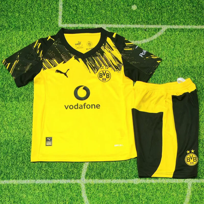 2025-26 Dortmund Home Kids Soccer Jersey