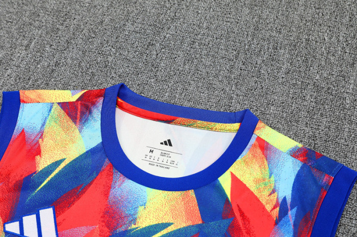 25-26 ARS Red blue Tank top and shorts suit