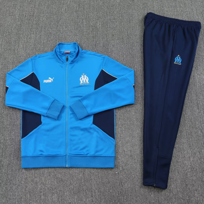 2025-26 Marseille Fancy blue Jacket Tracksuit