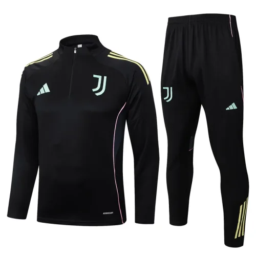 25-26 JUV Black Half Pull Tracksuit #B2557(半拉链)