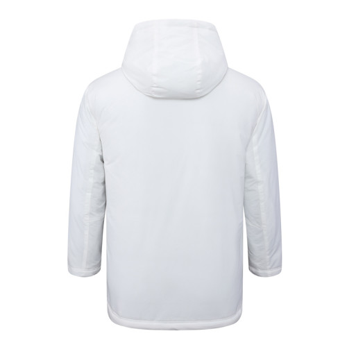 24-25 White Hooded Windbreaker Fabric Cotton Coat #G262光板