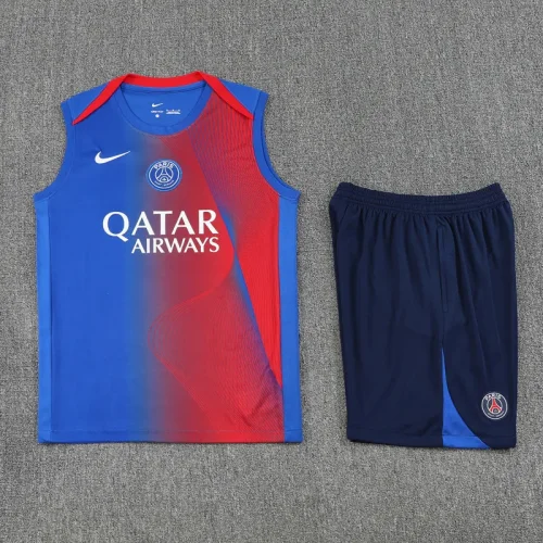 2025-26 PSG Blue red Tank top and shorts suit
