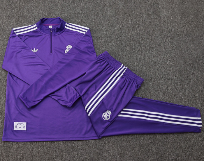 2025-26 RMA Purple Kids Half Pull Tracksuit #E2520(童装)(半拉链)