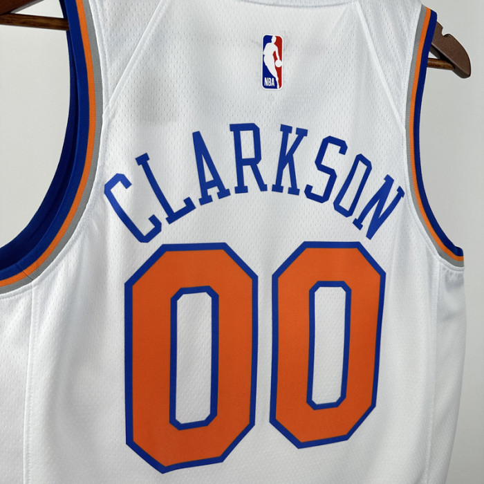 2022-23 KNICKS CLARKSON #00 White Top Quality HotPressing NBA Jersey