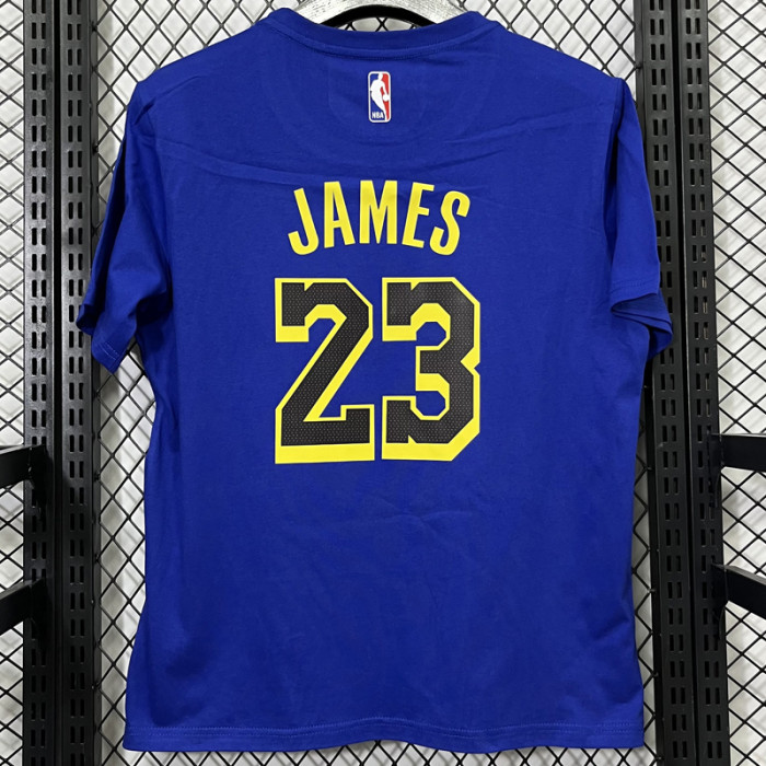 T183 Lakers Jordan JAMES #23 Blue High Quality Casual T-Shirt