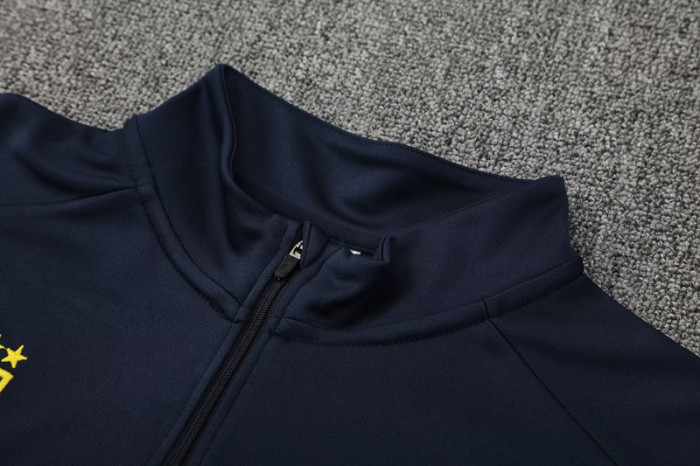 2025-26 Cameroon Royal blue Half Pull Tracksuit(半拉链）