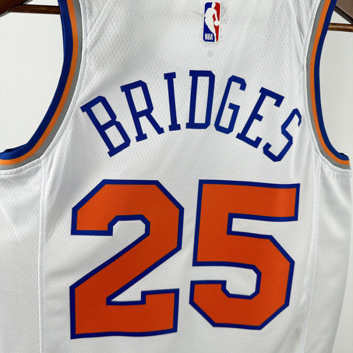 KNICKS BRIDGES #25 White Top Quality Hot Pressing NBA Jersey