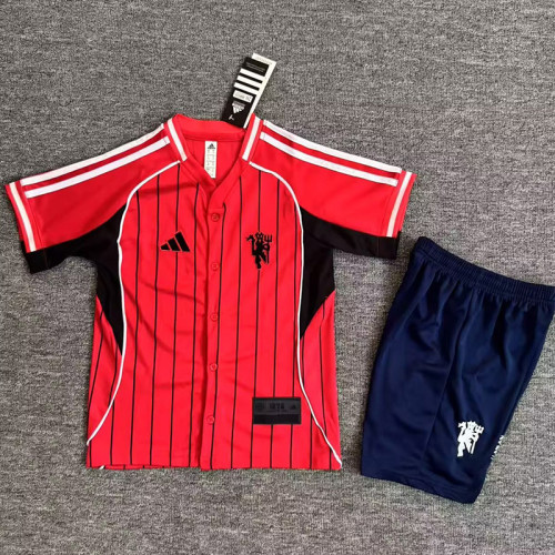 2025-26 Man Utd Red Casual Edition Kids Baseball Jersey