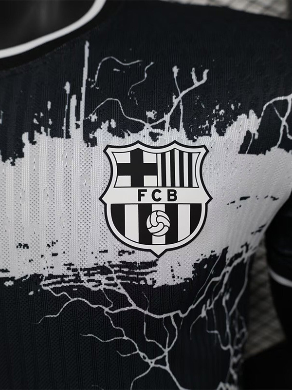 24-25 BAR Black White Special Edition Player Version Soccer Jersey