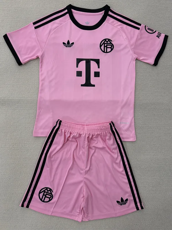 2025-26 Bayern Pink Goalkeeper Kids Soccer Jersey