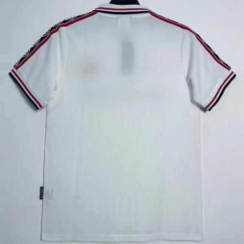 1998 Man Utd White Retro Retro Soccer Jersey