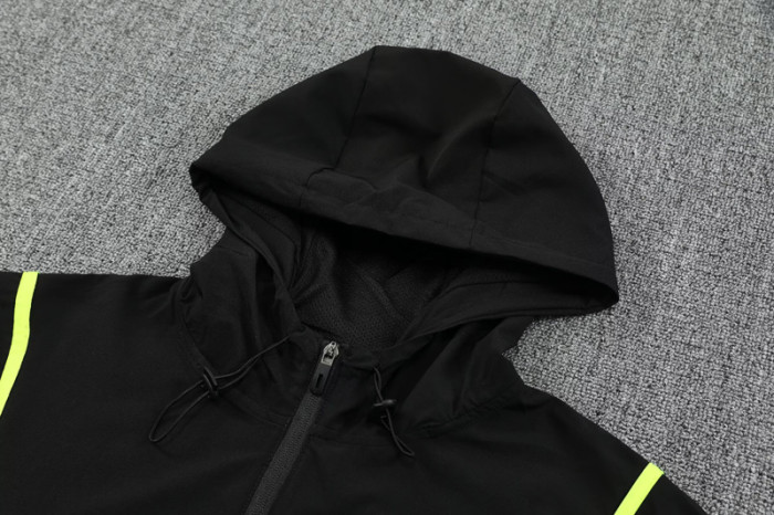 2025-26 Marseille Black Hoodie Jacket Tracksuit