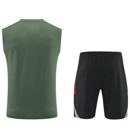 2025-26 Bayern Army green Tank top and shorts suit